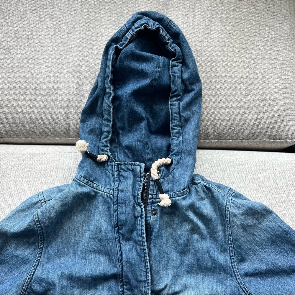 Modern Amusement Chambray Denim Hooded Jacket - Picture 4 of 8